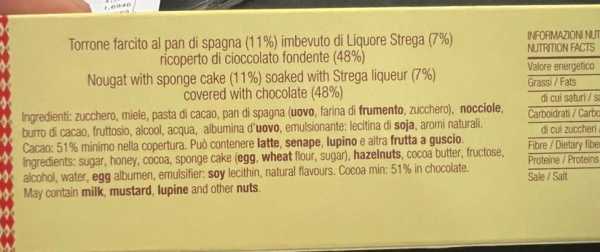 Strega Alberti Pan di Torrone Strega 150 gr.