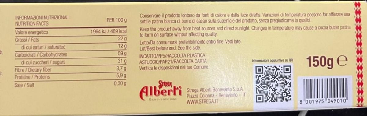 Strega Alberti Pan di Torrone Strega 150 gr.