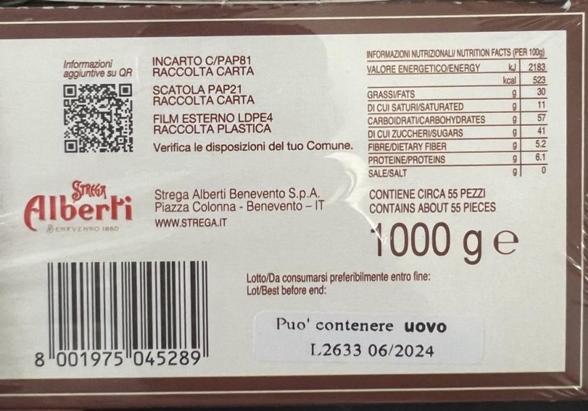 Strega Alberti croccantino al cioccolato 1 Kg.