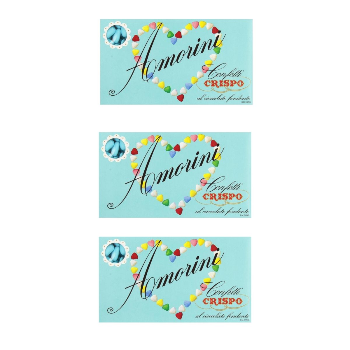 Crispo Confetti Amorini celeste 1 Kg. 3 Pezzi