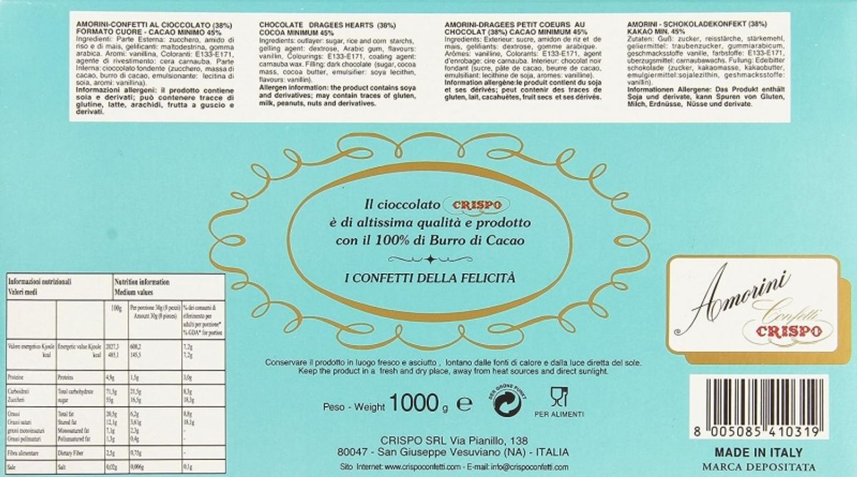 Crispo Confetti Amorini celeste 1 Kg.