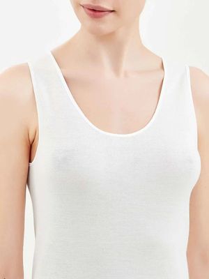 Canottiera Ragno Sintonia donna spalla larga in lana e cotone art.2452_0