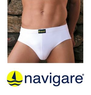 Navigare set 3 slip da uomo bianchi elastico interno art.574