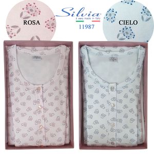 Silvia Camicia da notte donna calibrata interlock 100% cotone 