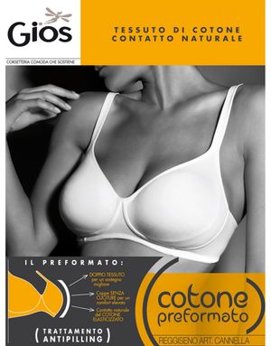 Gios reggiseno in cotone con coppe in doppio tessuto art. cannella 